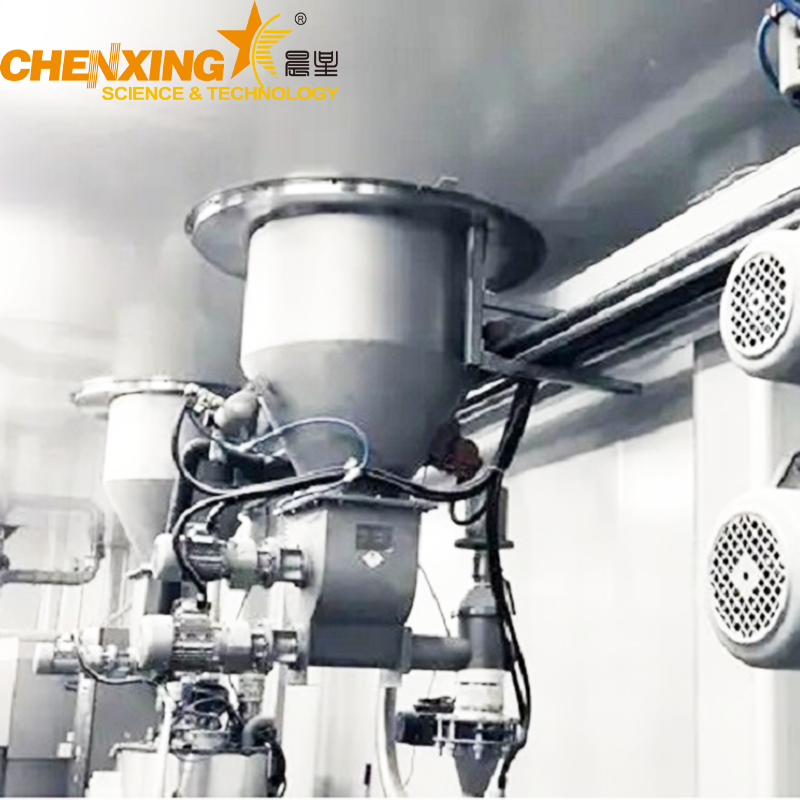 Industrial dense phase conveying equipment with air compressor and pipeline system