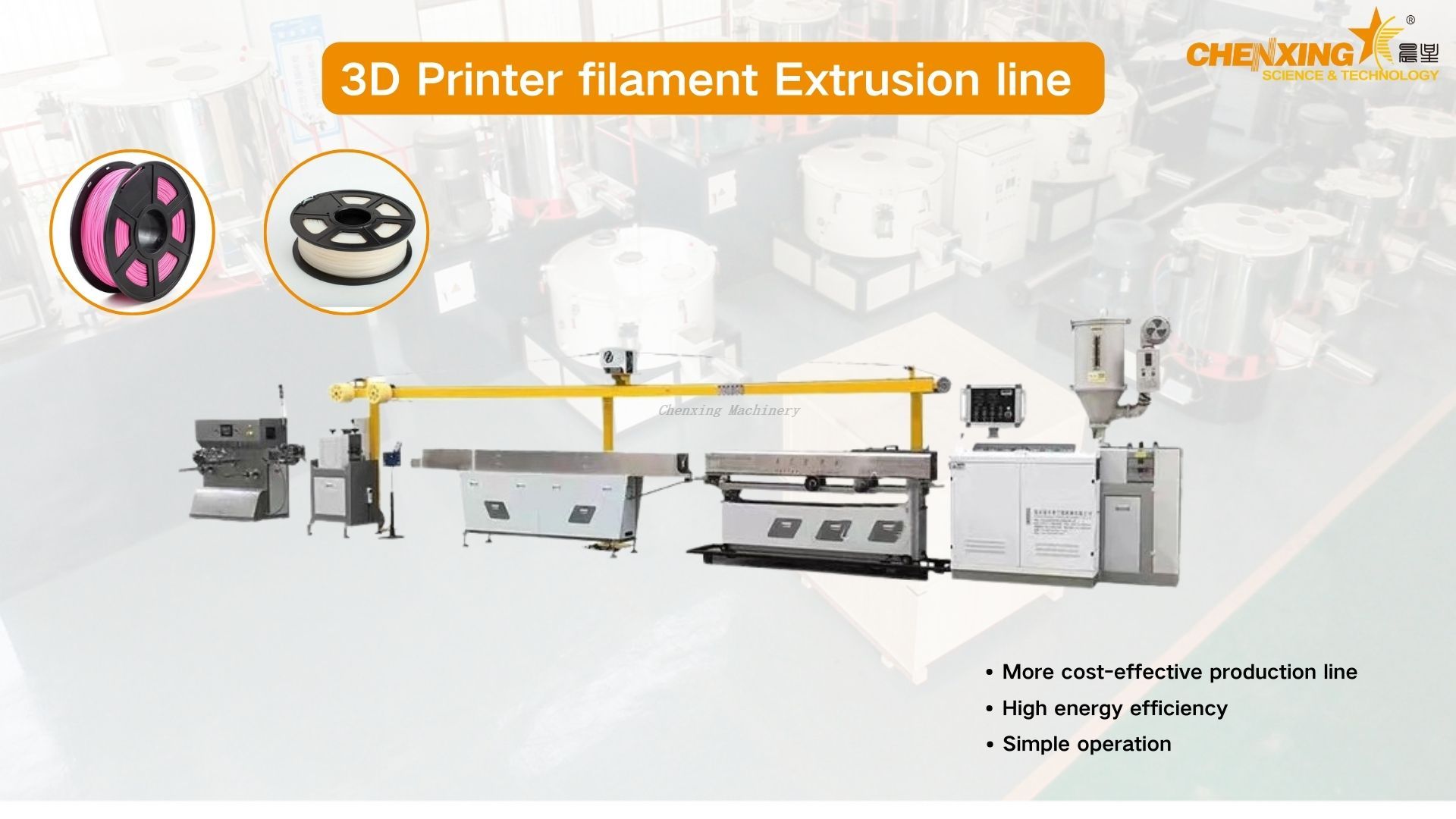 Industrial 3D printer filament production