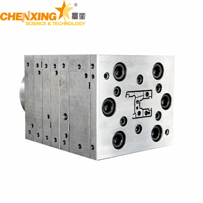 Cutting and stacking system for plastic post extrusion