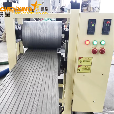 Plastic embossing machine for WPC and PVC decorative panels