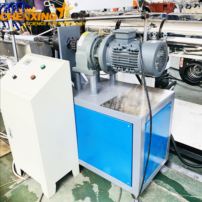 Industrial PVC spiral hose extrusion machine in operation