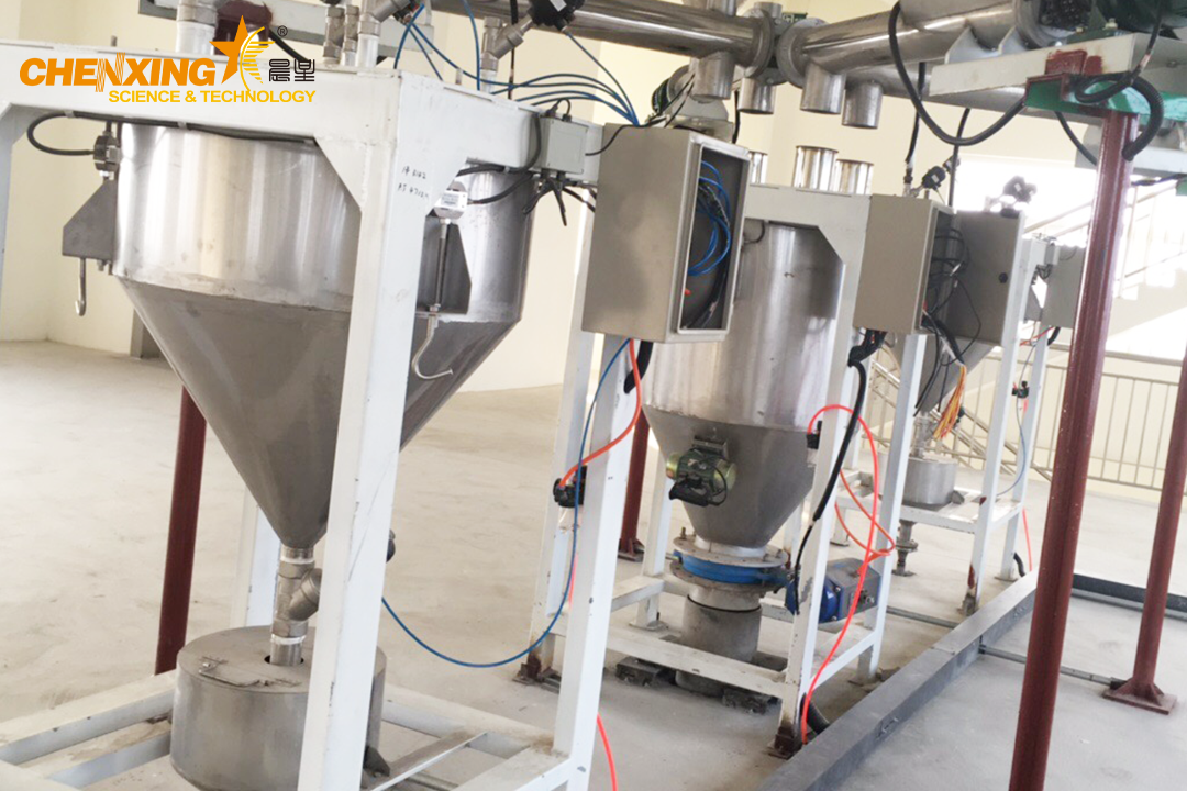 PVC powder mixing and conveying system closed design