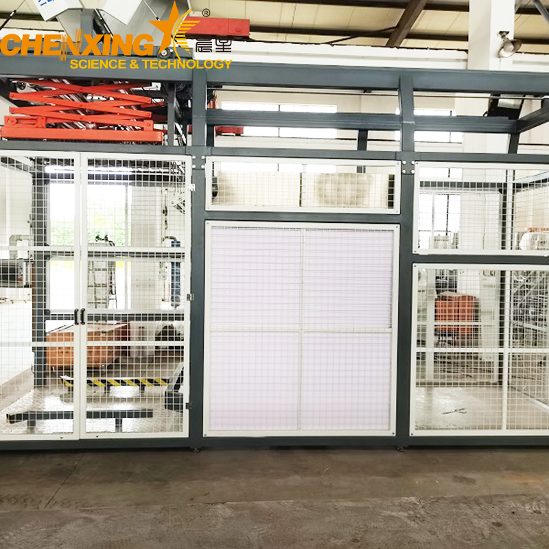 Industrial automatic bag breaker system with pallet conveyor