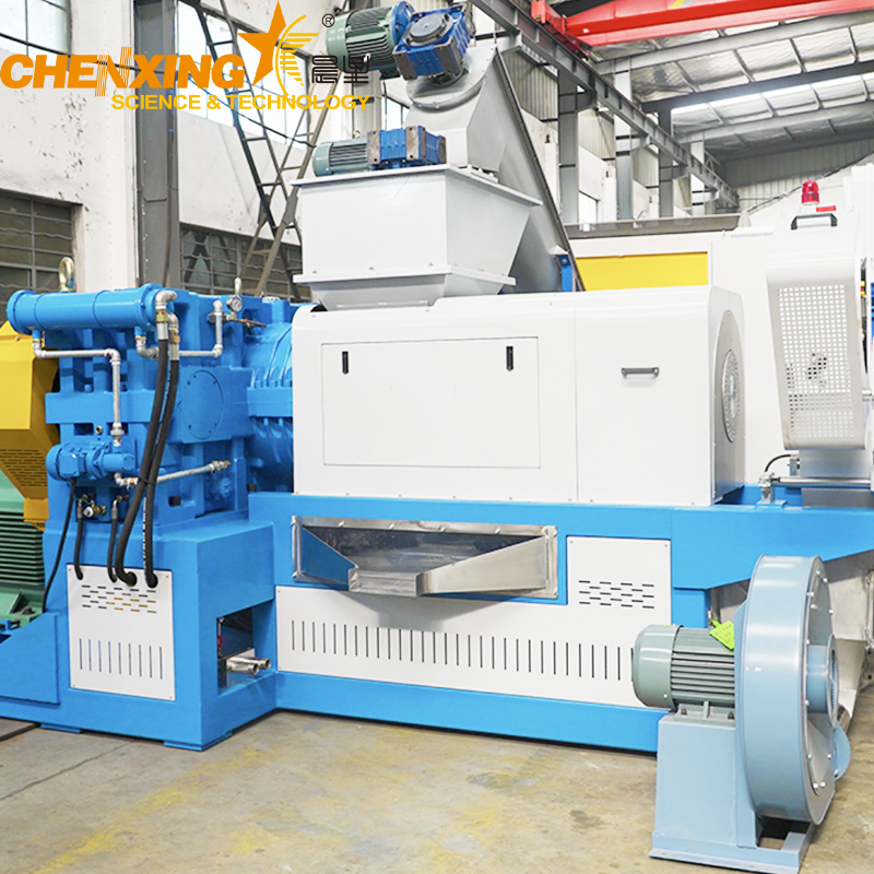 Plastic film screw press squeezer and densifier system for recycling