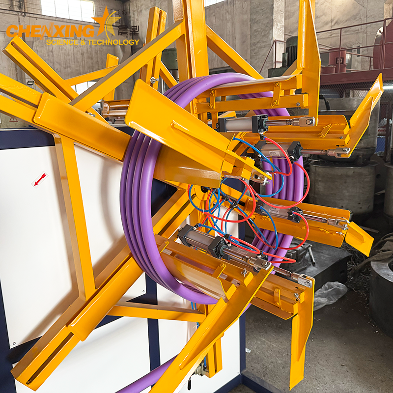 single station plastic pipe coiling machine for small diameter pipe winding