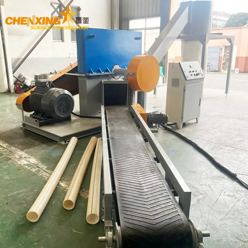 Horizontal Cutterless HDPE Pipe Crusher | Large Diameter Pipe Granulator | Chenxing