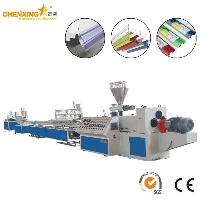 PVC Shelf Label Strip Extrusion Line — Transparent Price Tag Profile Production