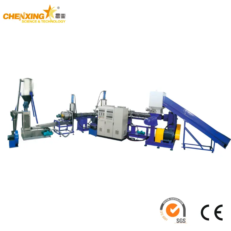 Side Force Feeder PE/PP Film Pelletizing Line — Anti-Bridging Recycling Granulator