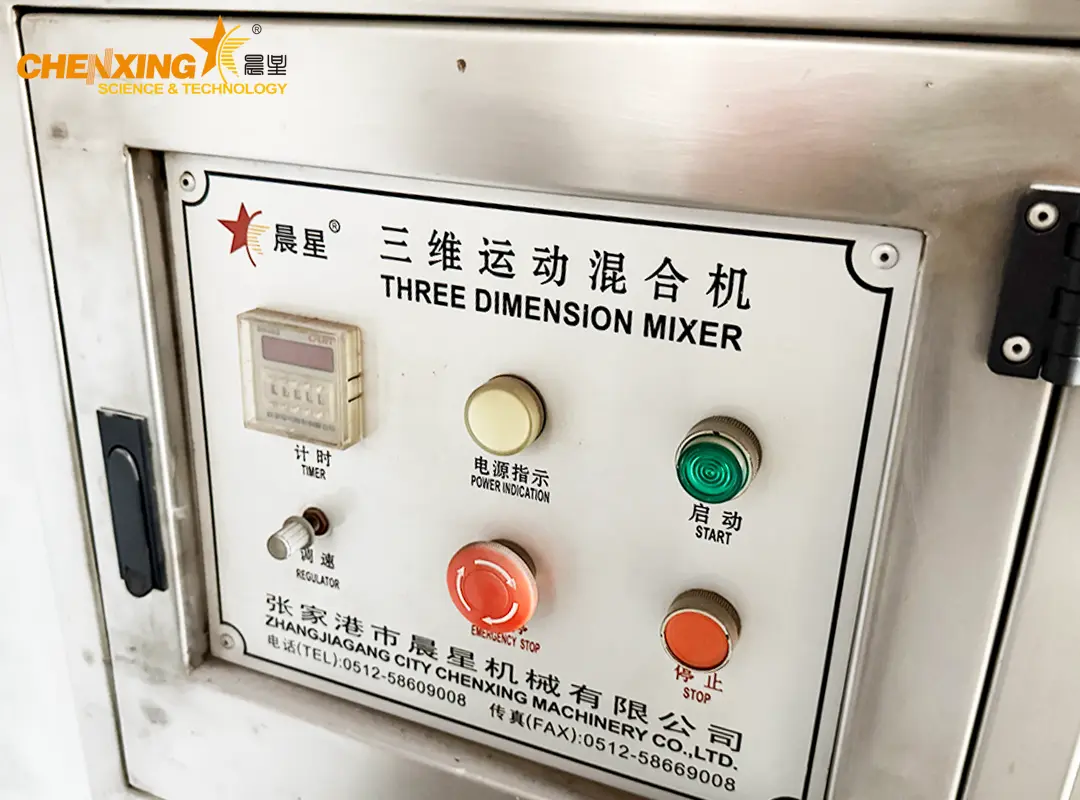 industrial 3D mixer machine for chemical and plastic material homogenization system