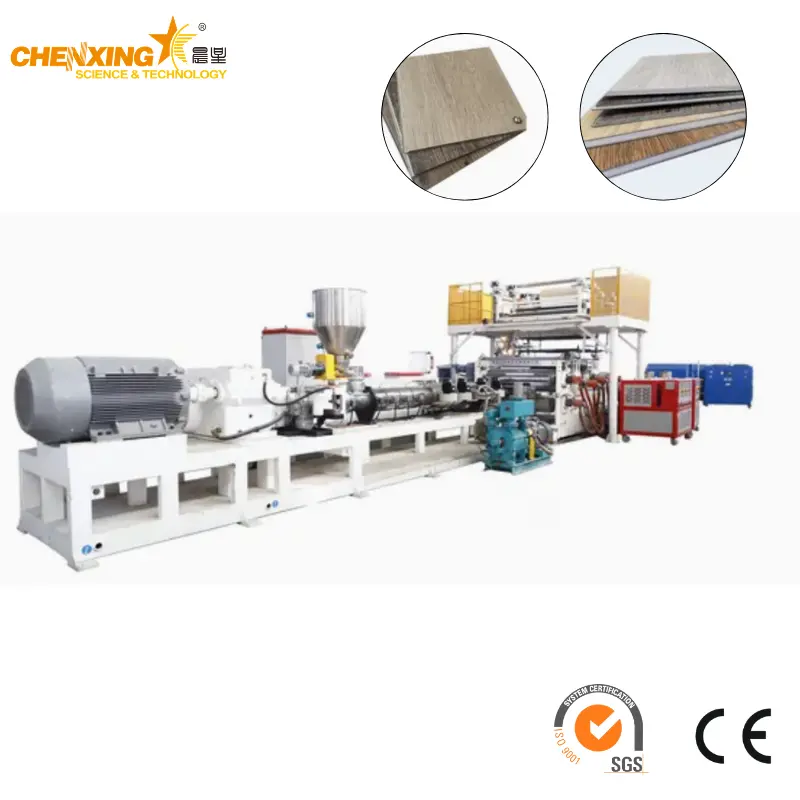 SPC PVC Flooring Tile Production Line | Twin-Screw SPC Flooring Extrusion Machine | Chenxing