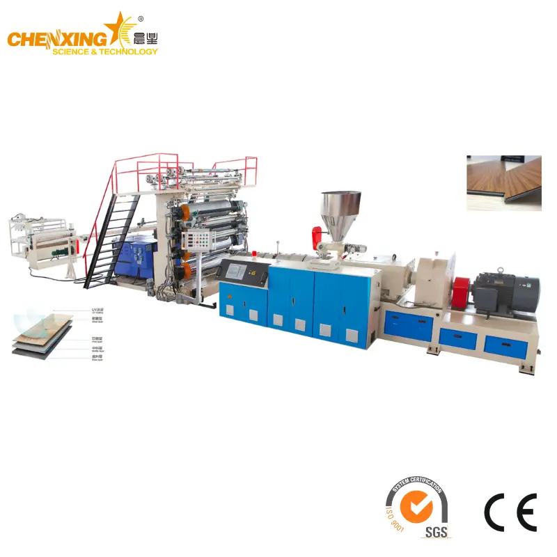 SPC Four-Roll Plastic Floor Production Line — CX Series Stone Plastic Composite Flooring Extrusion System