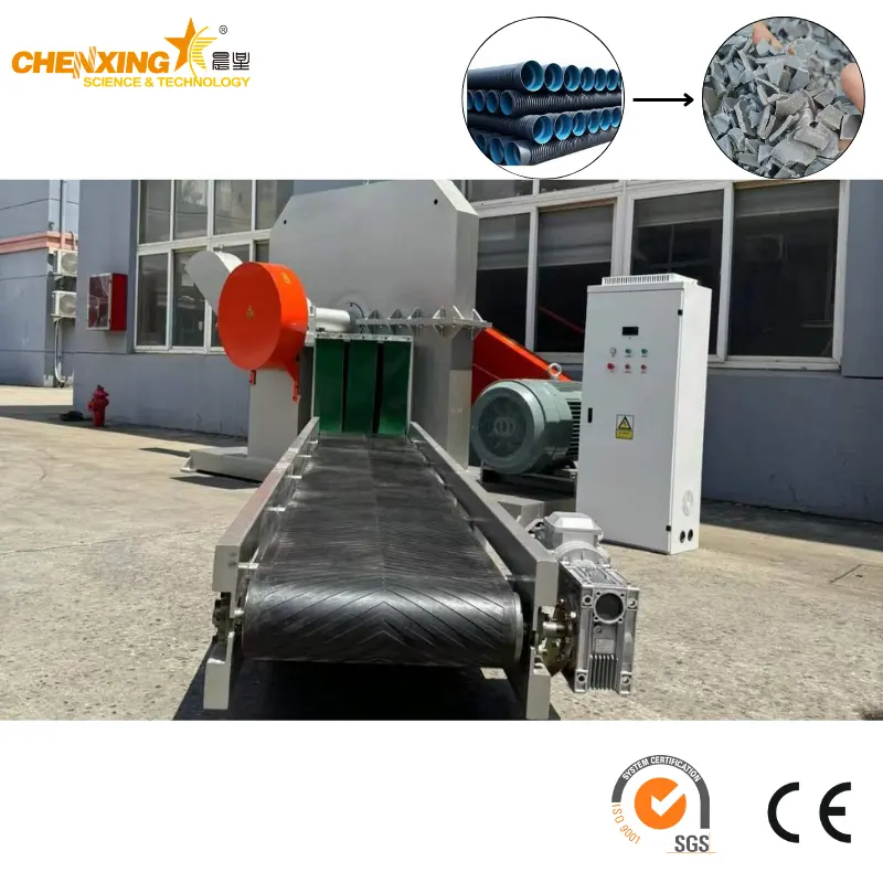 Large Diameter HDPE PP PE Pipe Crusher | 800mm Pipe Granulator | Chenxing Machinery