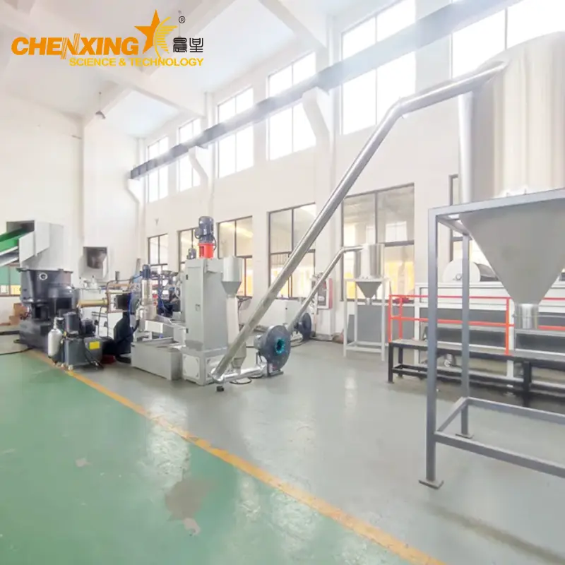 PP PE EPS Water Ring Pelletizing Line — Compactor-Fed Recycling Granulator