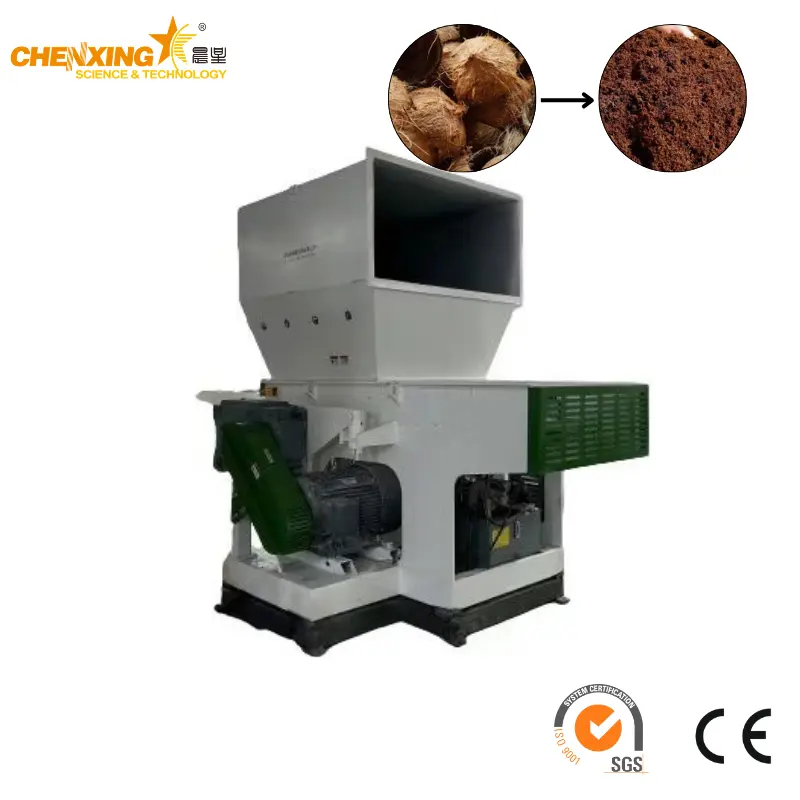 Coconut Husk Coir Shell Shredder | Swing Arm Single Shaft Shredder for Coconut Fibre