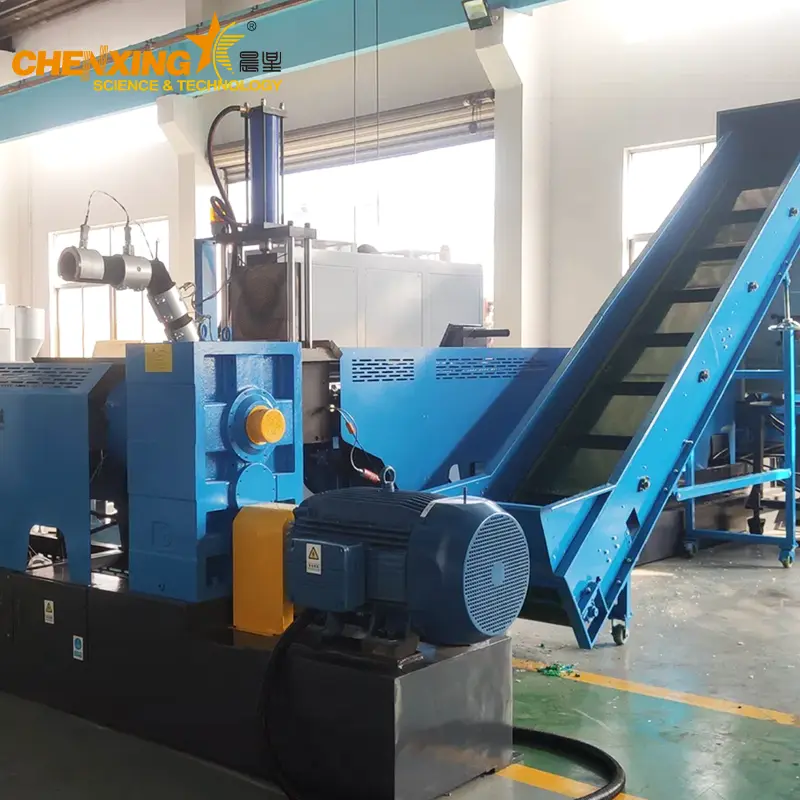 Side Force Feeder PE/PP Film Pelletizing Line — Anti-Bridging Recycling Granulator