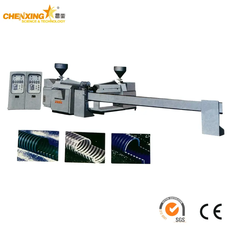 PVC Plastic-Bar-Reinforced Pipe Extrusion Line — SJ-45 Dual-Extruder Spiral Hose Production System